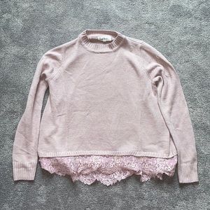 Purple sweater with lace detailing